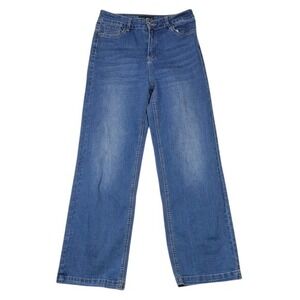 Flying Banana Womens Wide Leg High Rise Blue Denim Jeans N-2 Sz 10M Medium Wash‎